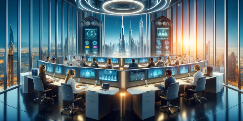modern, high-tech contact center in Dubai
